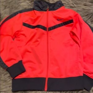 Girls Orange and Gray Nike Tracksuit Jacket